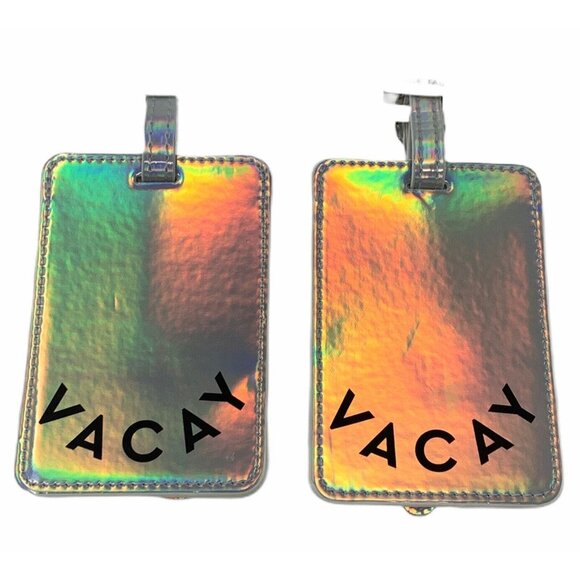 Luggage ID Tags for Carry On Bags Suitcase Backpack Travel VACAY Iridescent - Picture 1 of 5